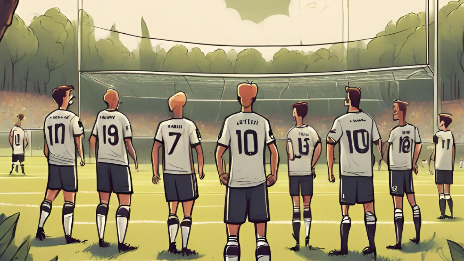 Illustration Fussballmannschaft Torfeld