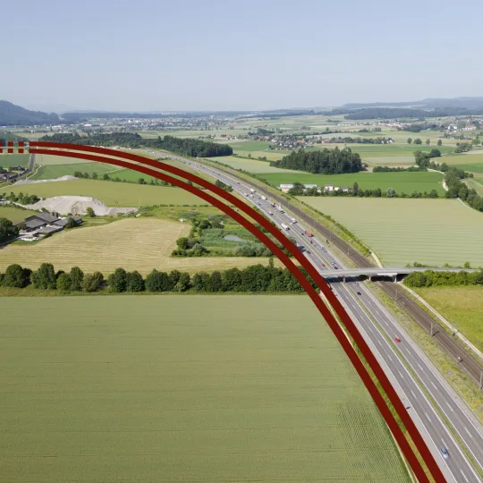 Strasse Schoenbuehl Kirchberg linie2 comp