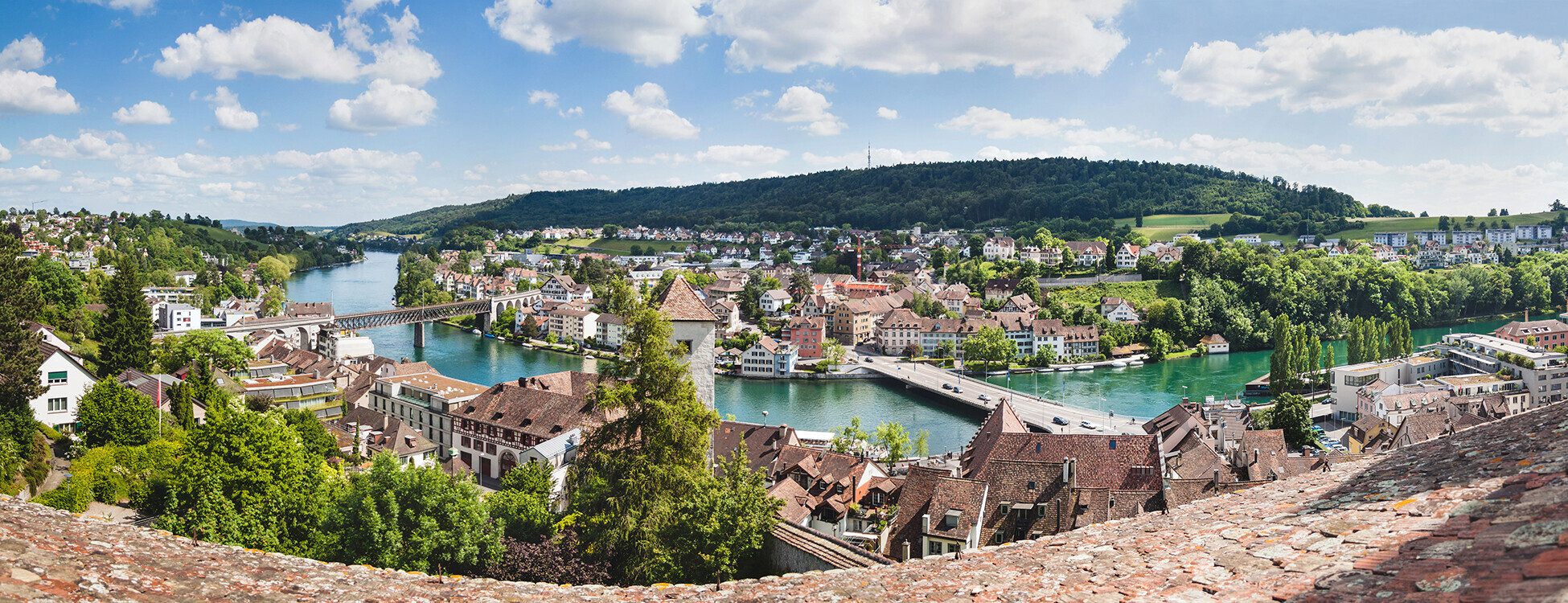 Blick auf Schaffhausen und den Rhein