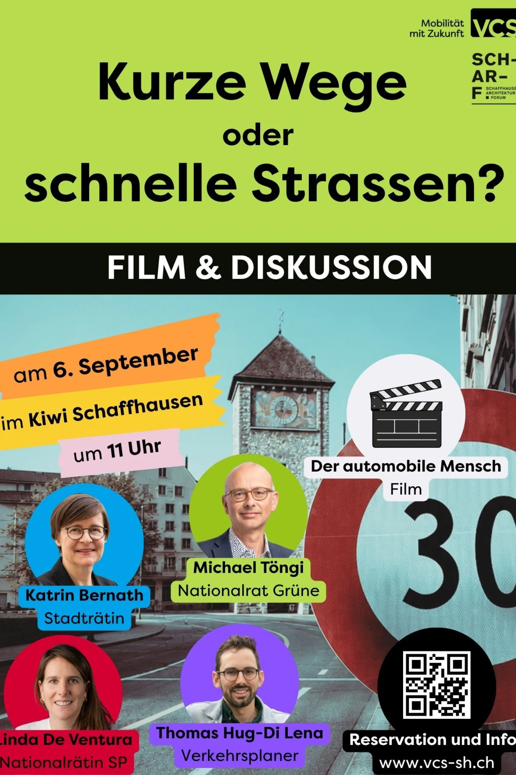 A1 Plakat Kino und Dikussion Verkehrsfluss