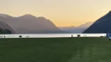 Sonnenuntergang Brunnen See