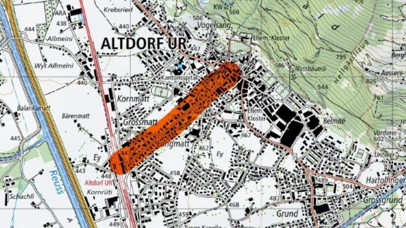 Karte Bahnhofstrasse Altdorf