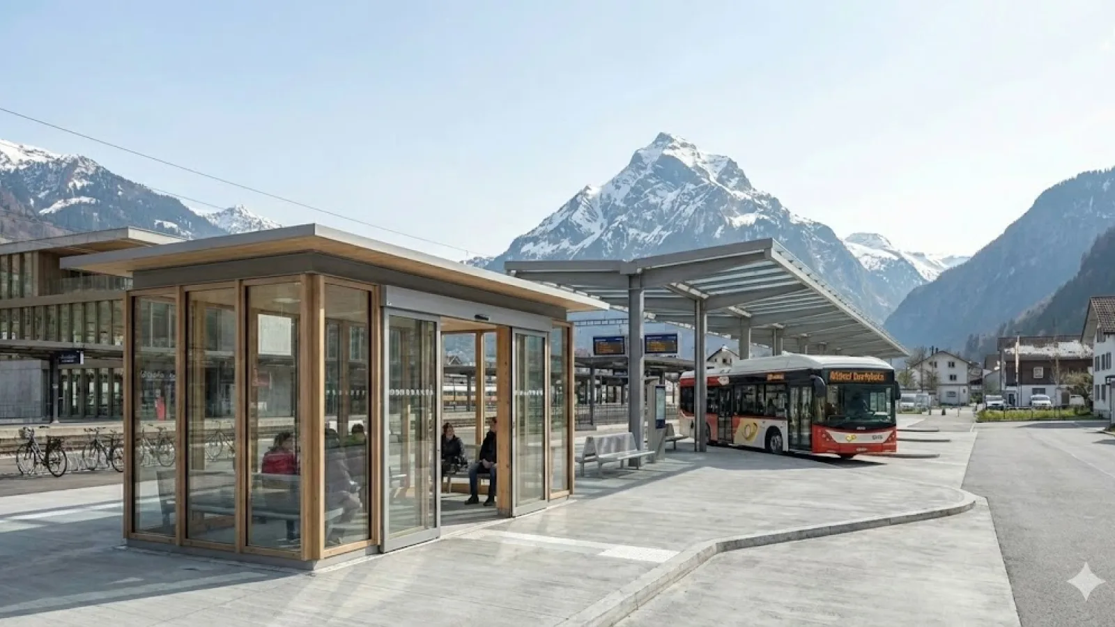 KI-generierte Visualisierung Warteraum Bahnhof Altdorf
