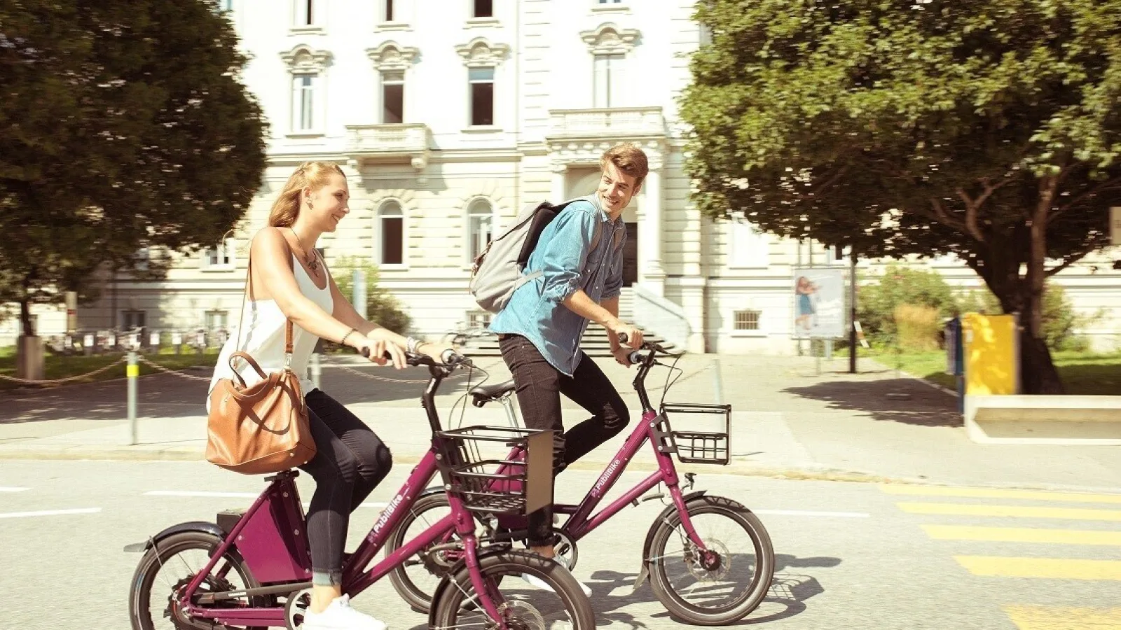 Publibike Mann und Frau auf Velo