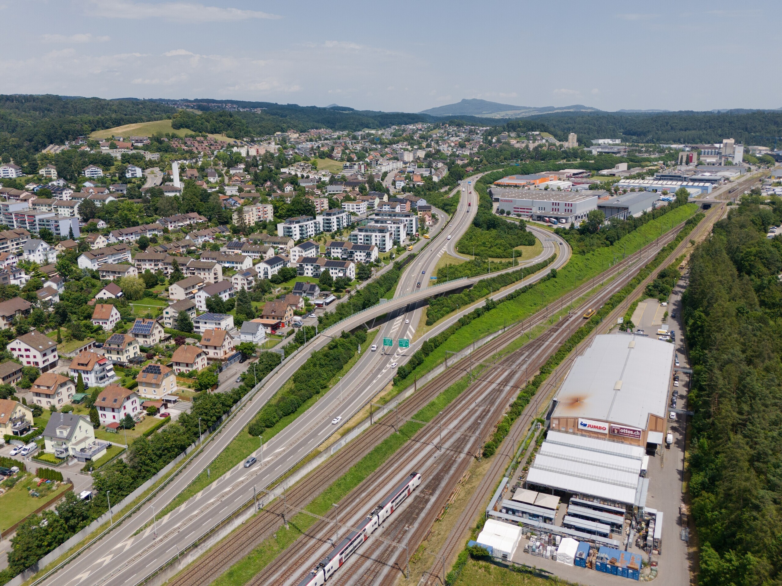 Autobahnausbau Drohne Schaffhausen