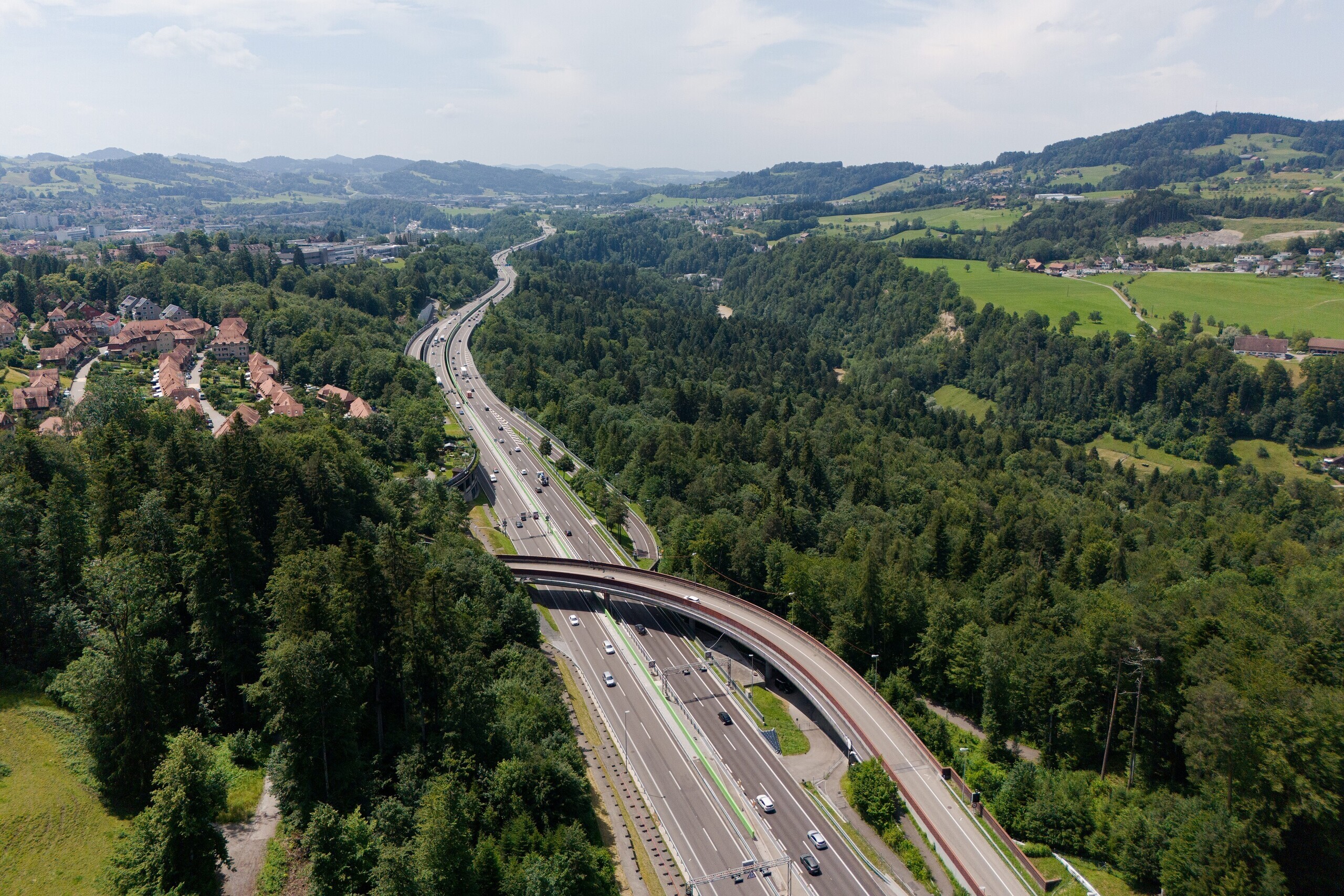 Autobahnausbau Drohne St Gallen