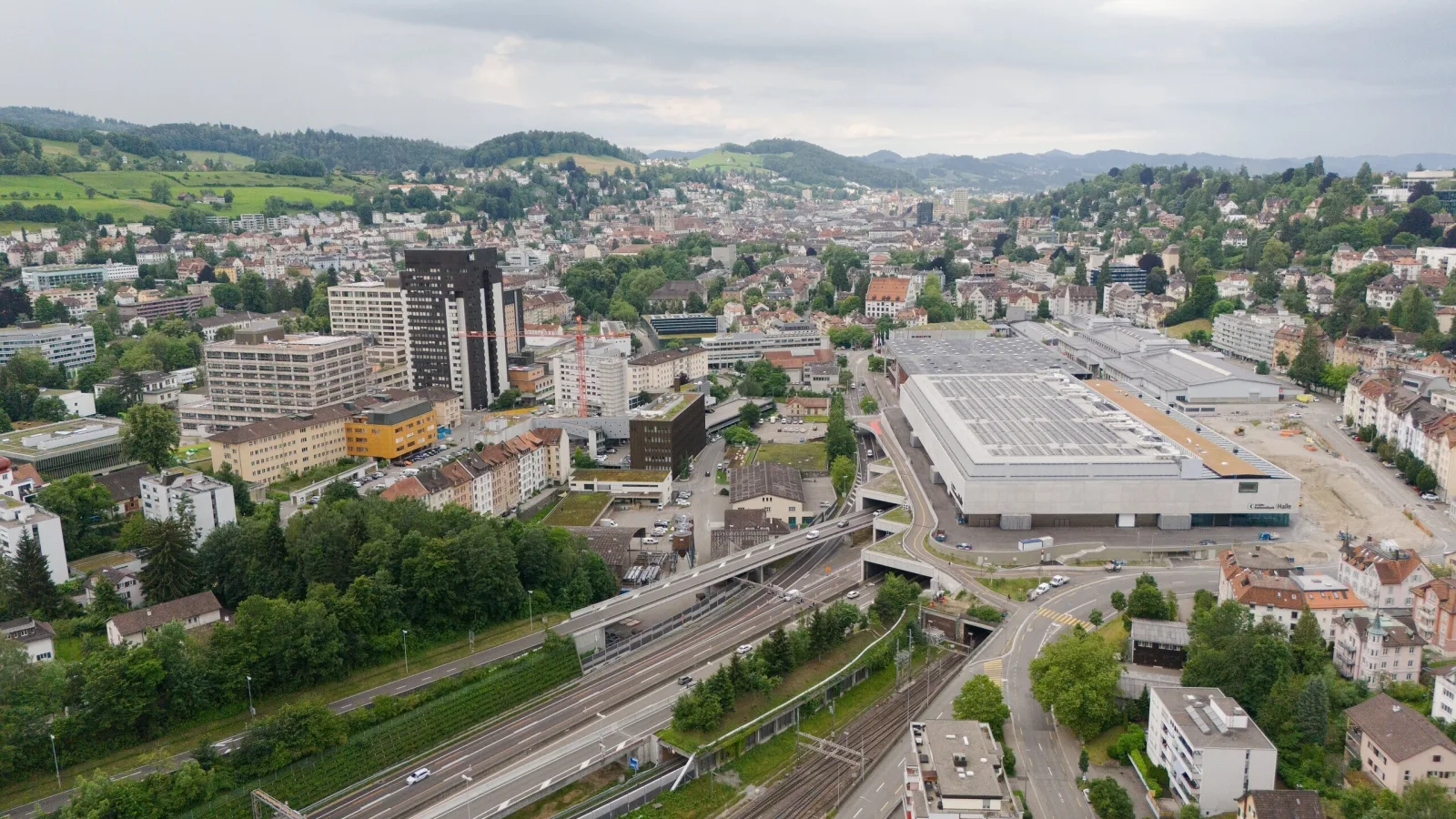 Autobahnausbau Drohne St Gallen