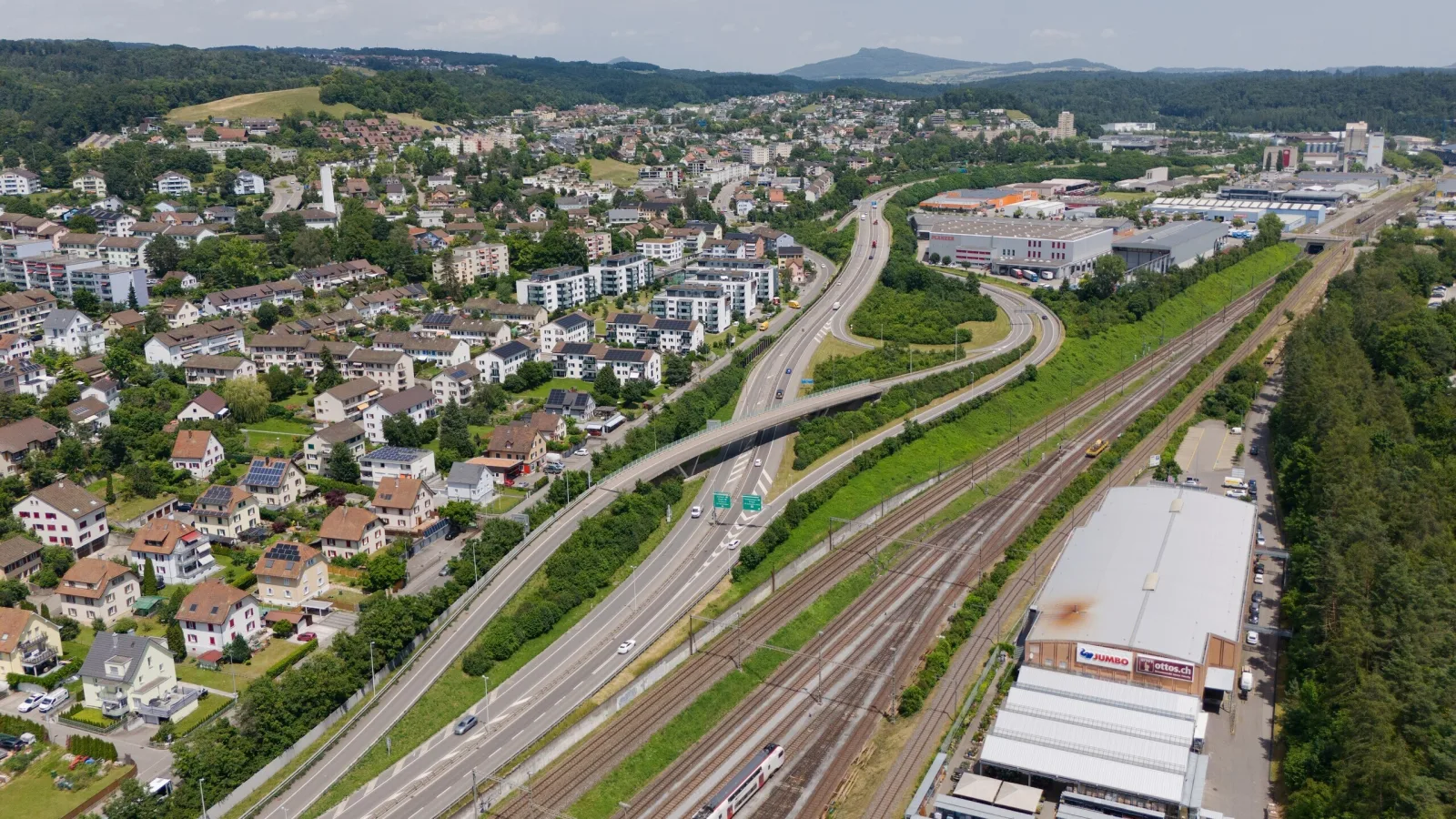 Autobahnausbau Drohne Schaffhausen