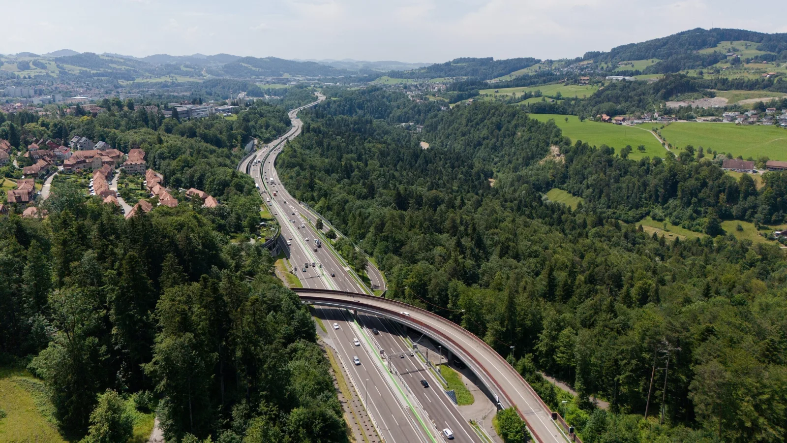 Autobahnausbau Drohne St Gallen