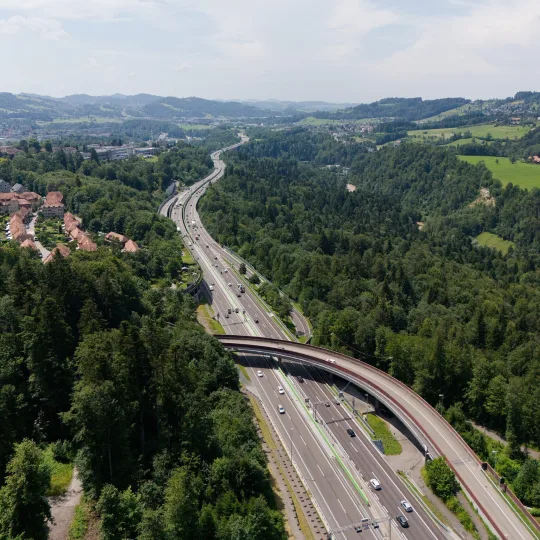 Autobahnausbau Drohne St Gallen