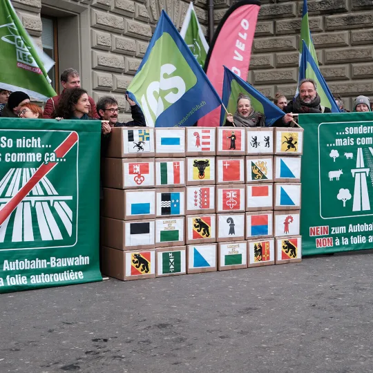 Nein zum Autobahn-Ausbau, Referendum, Bunte Einreichungsaktion,  Januar 2024