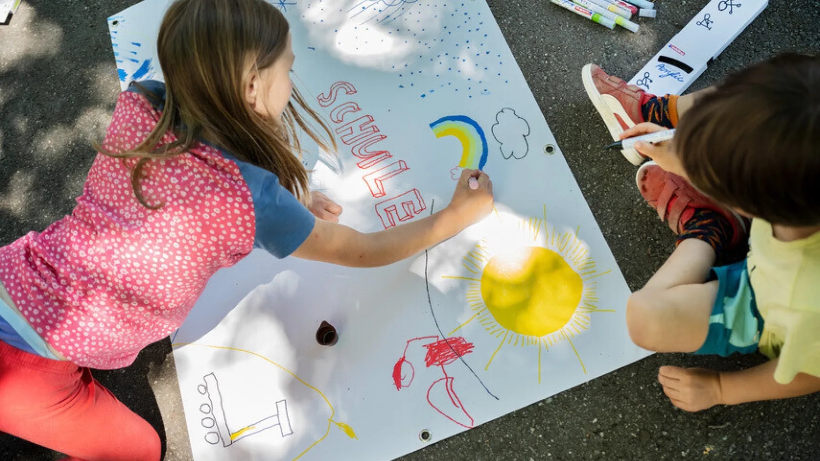 Schulweg Nationale Kampagne Stoppen für Schulkinder Banner