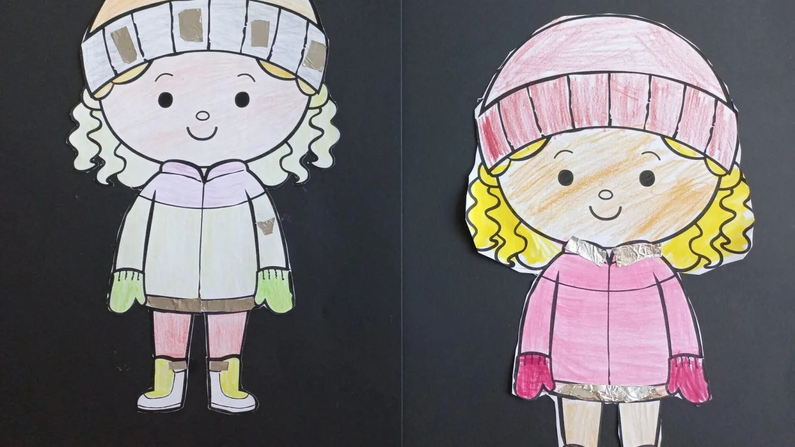 Reflektierende Kleider basteln und zeichnen Schulweg