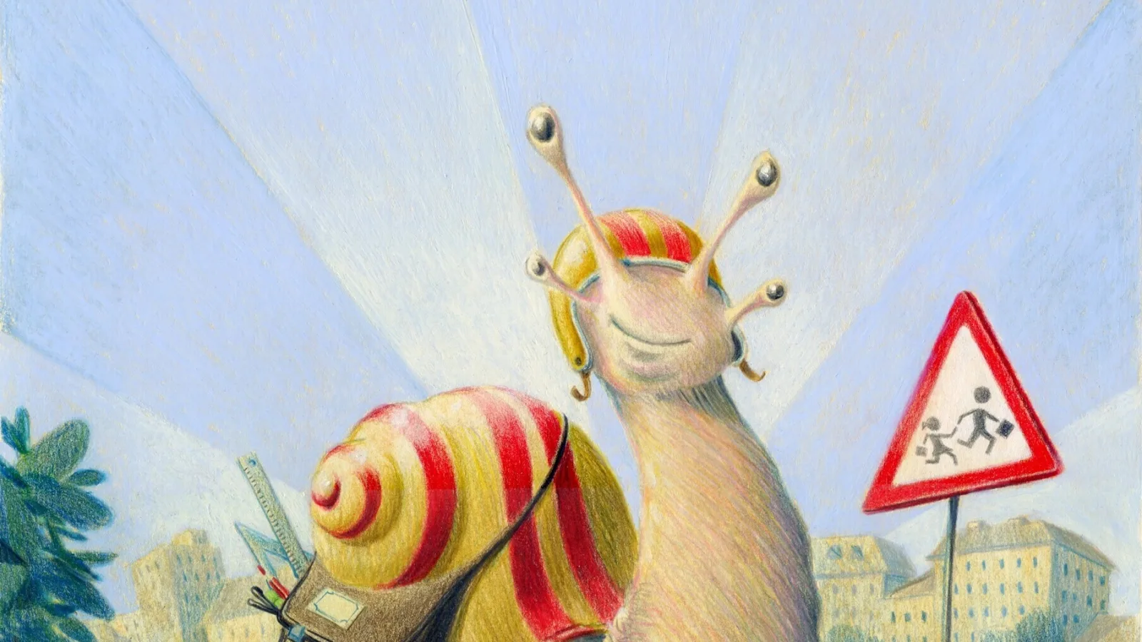 Internationaler Tag zu Fuss zur Schule des VCS, Illustration einer Schnecke auf dem Schulweg