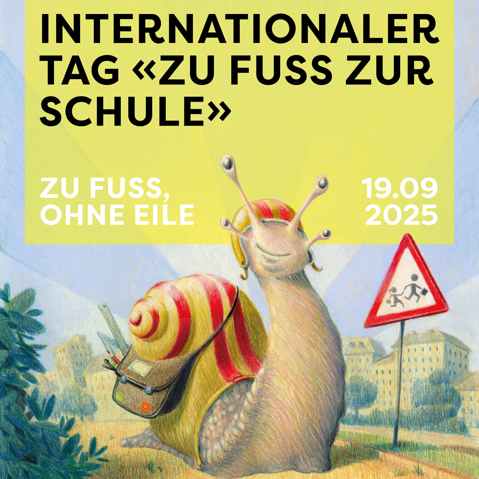 Internationaler tag zu fuss quadrat