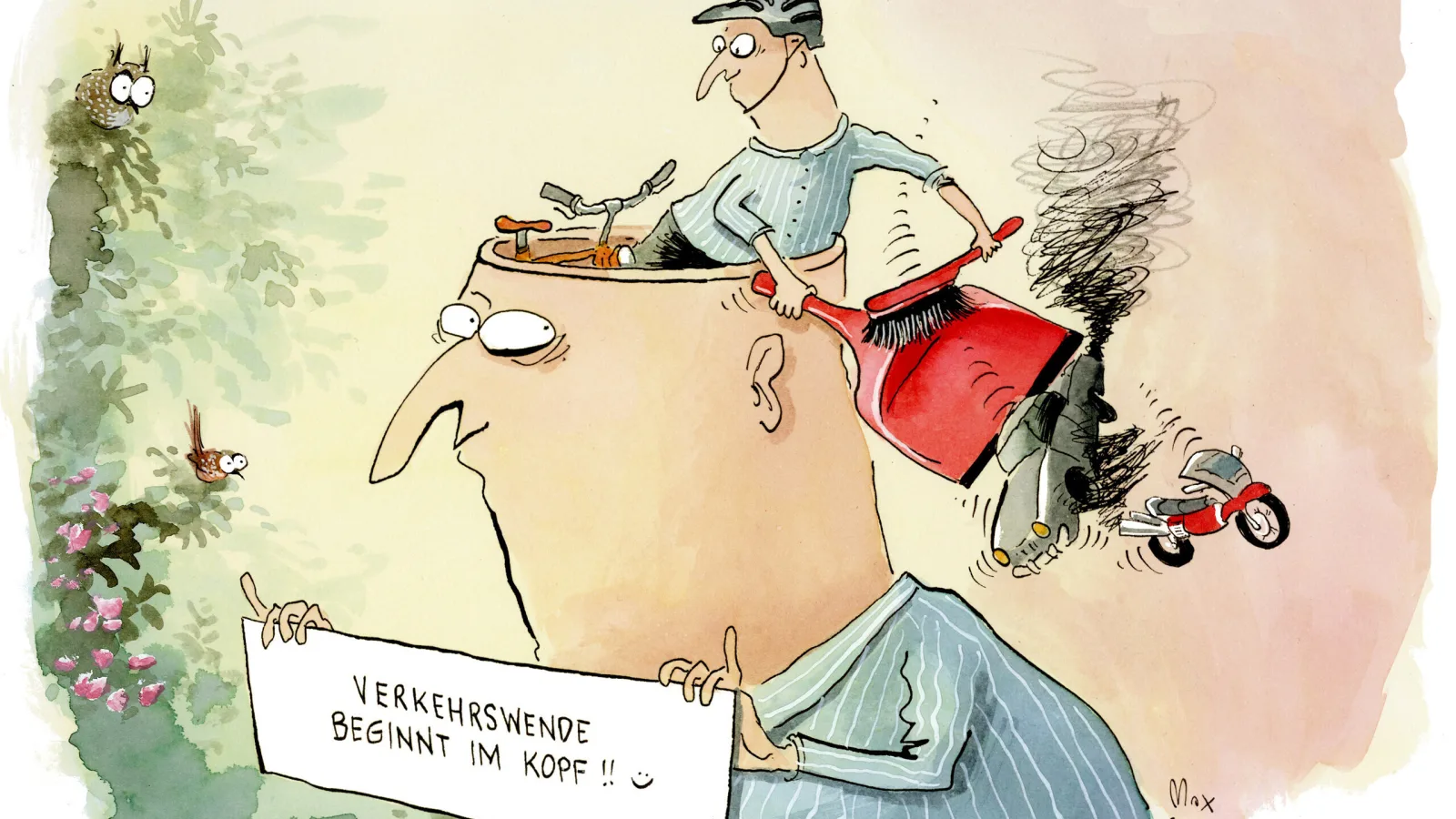 Cartoon Max Spring Verkehrswende