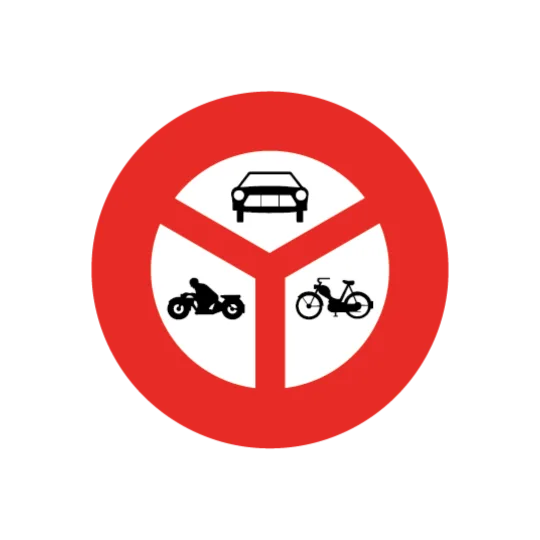 Verbot für Motorwagen, Motorräder und Motorfahrräder
