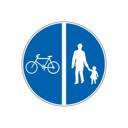 Rad- und Fussweg mit getrennten Verkehrsflächen